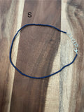 SOLID DARK BLUE BEADED CHOKER