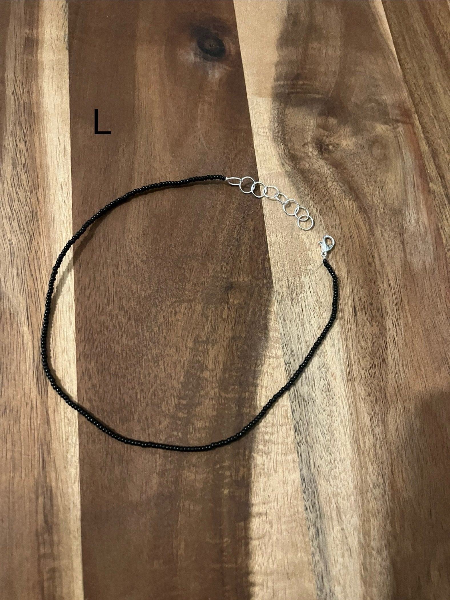 SOLID BLACK BEADED CHOKER