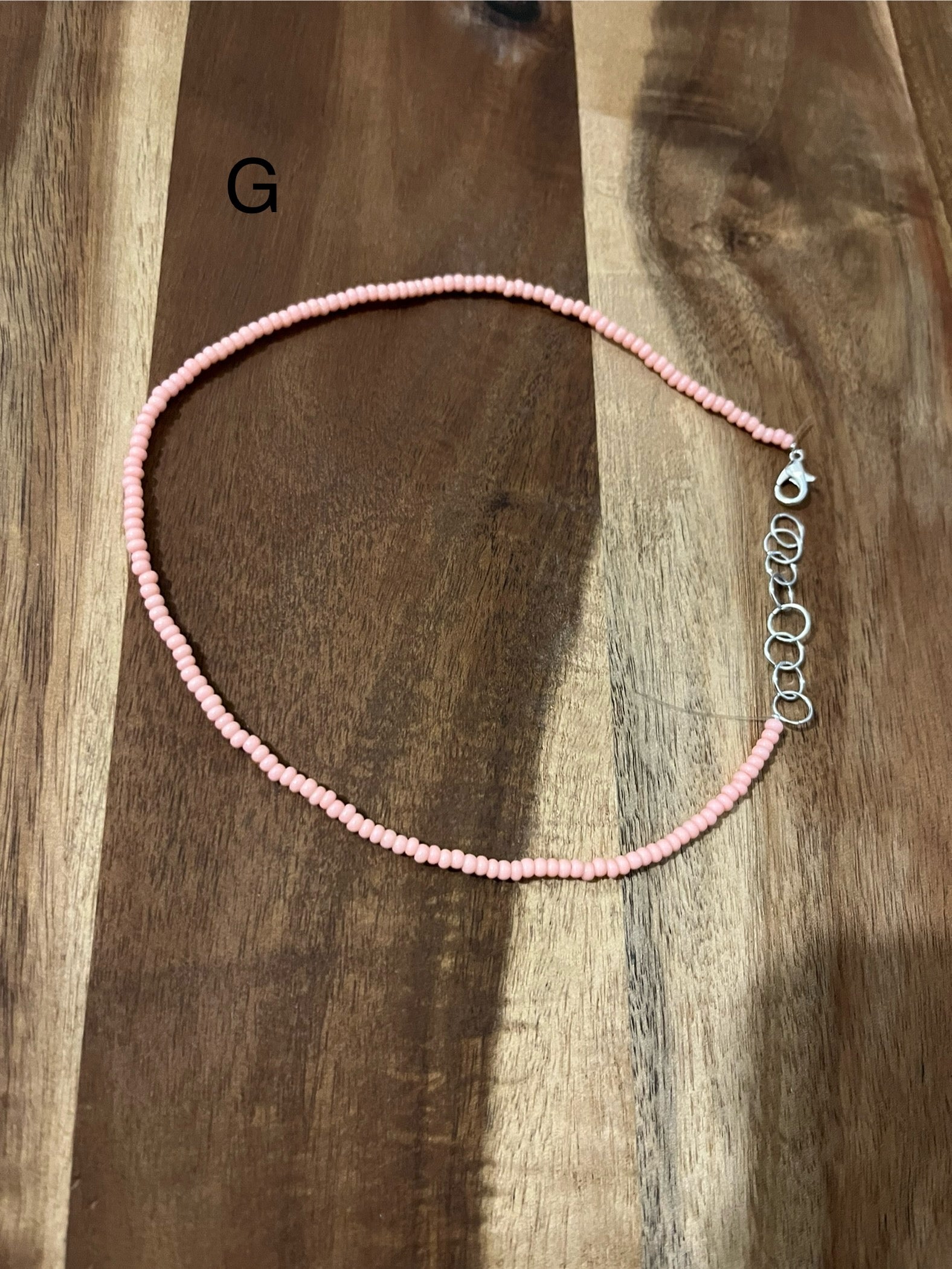 SOLID MEDIUM PINK BEADED CHOKER