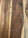 SOLID CLEAR DARK PINK BEADED CHOKER