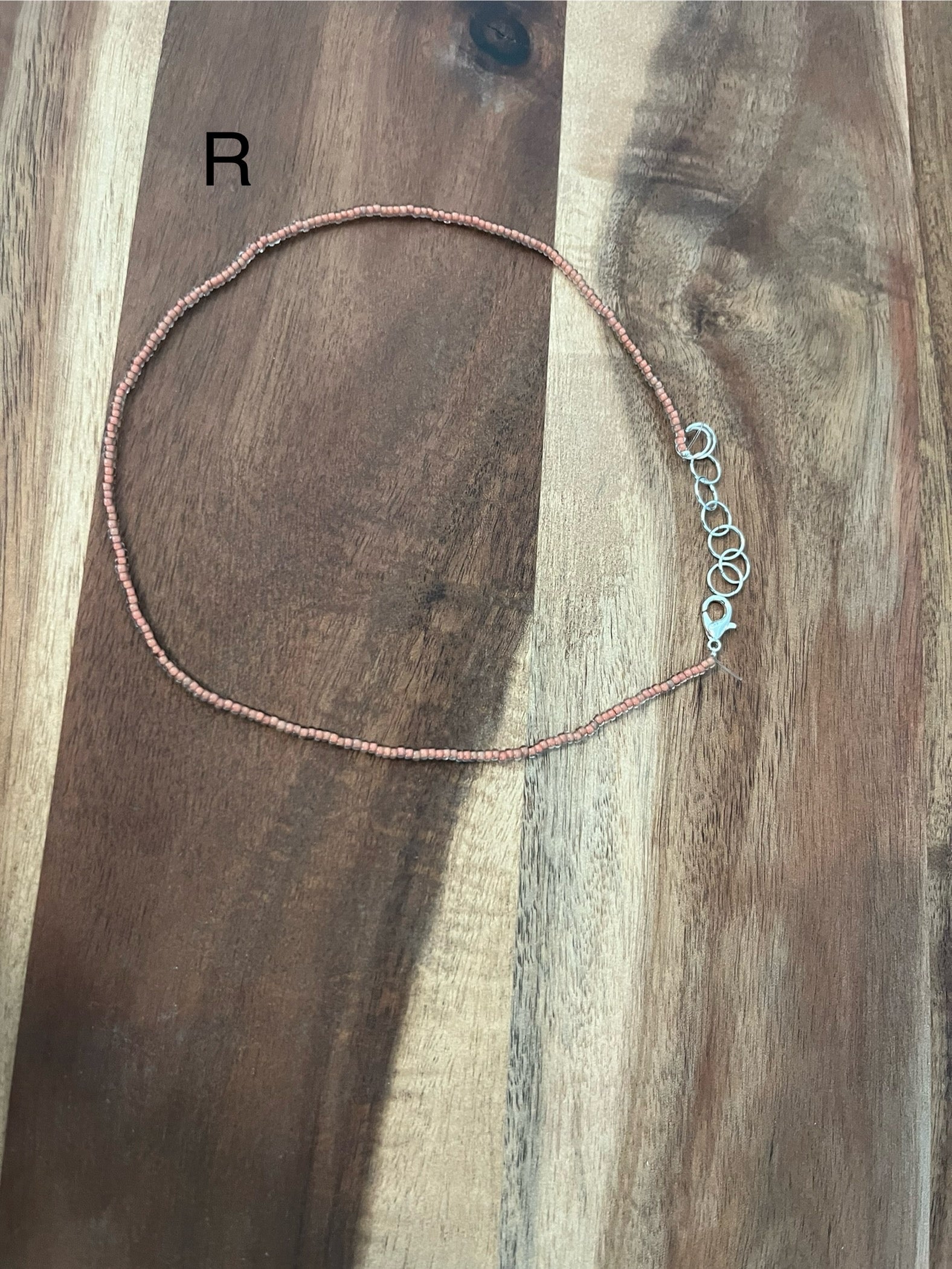 SOLID CLEAR BEIGE BEADED CHOKER
