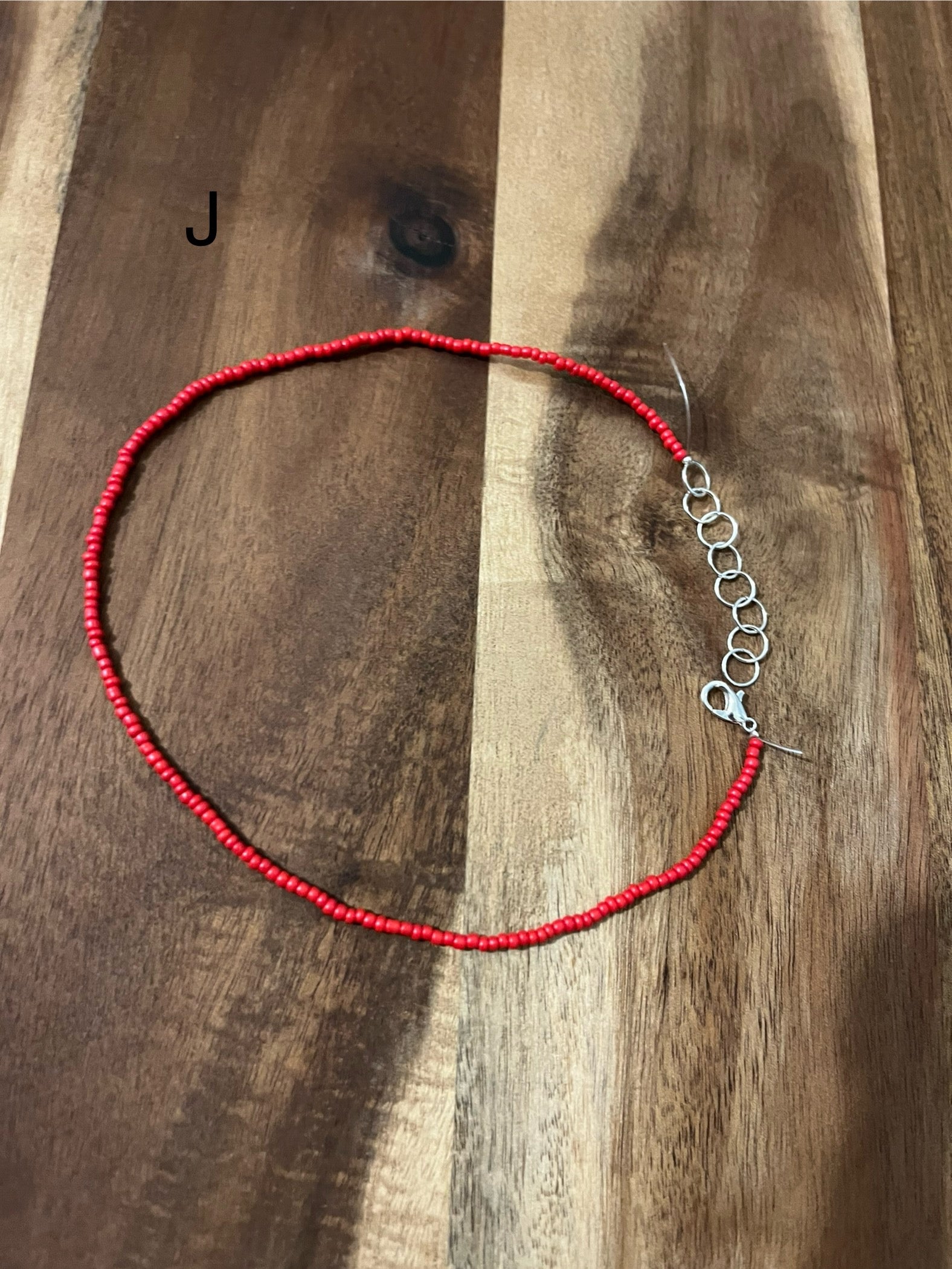 SOLID RED BEADED CHOKER