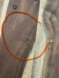 SOLID CLEAR ORANGE BEADED CHOKER