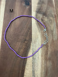 SOLID VIOLET BEADED CHOKER