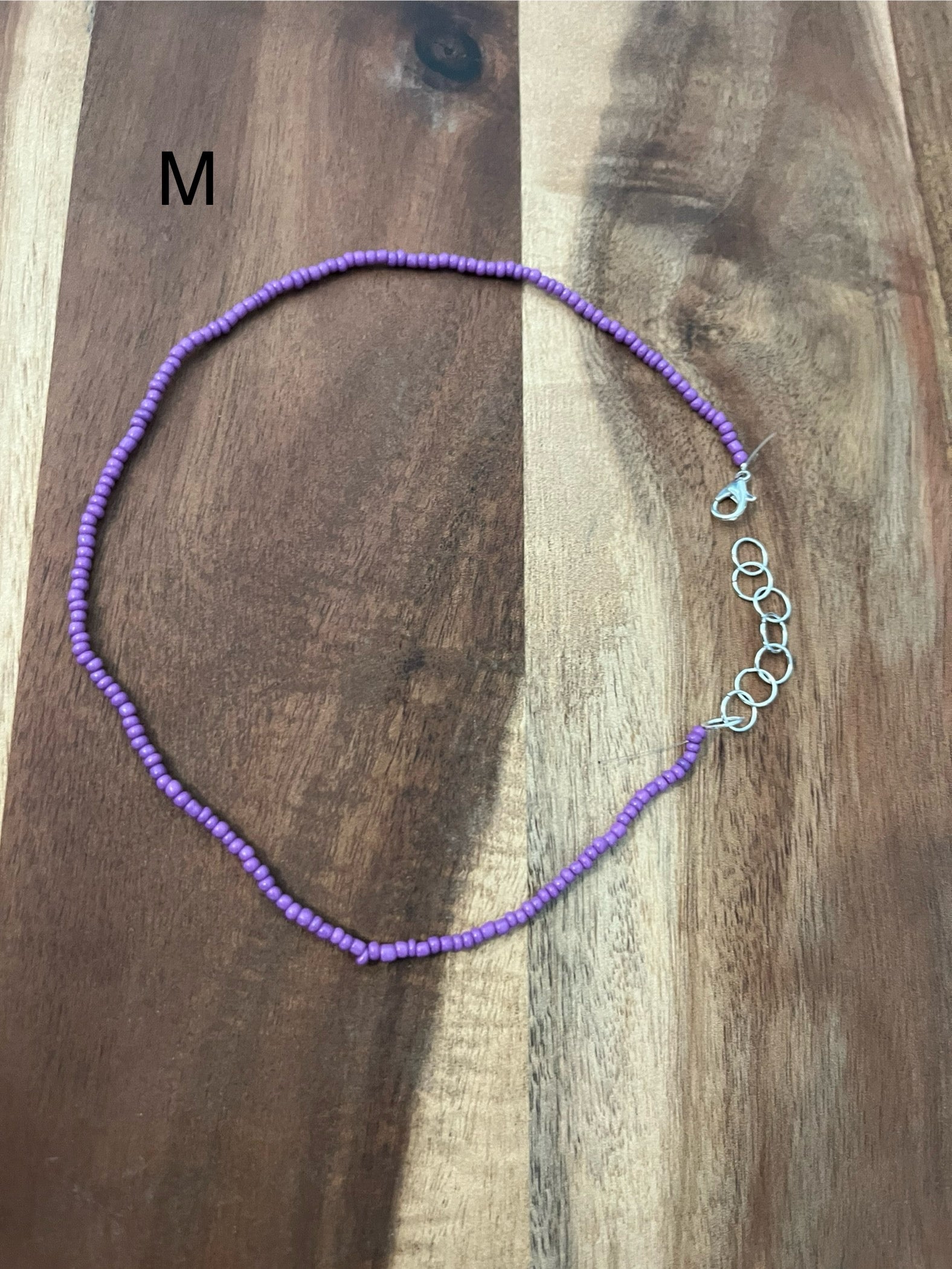 SOLID VIOLET BEADED CHOKER